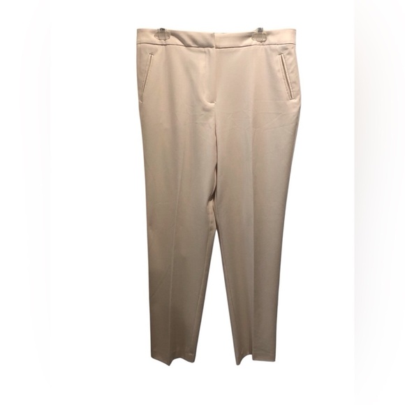Susan Graver Sz 12 Elegant Cream beige dress pants high waist - Picture 1 of 5
